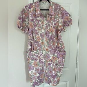 Denim Floral mini dress